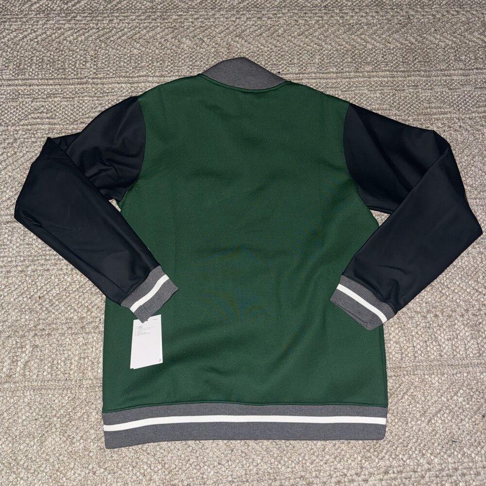 Sz M Nike Letterman Jacket Green Gray Men’s DJ5971-341 - Picture 2 of 4